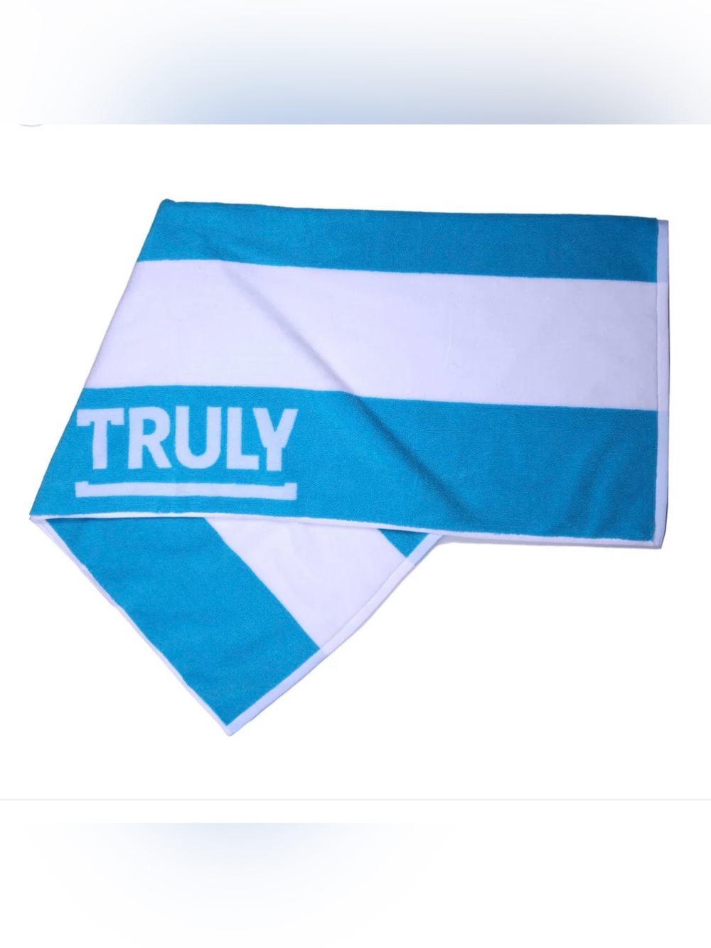 NEW Truly Hard Seltzer oversized beach towel Blue and white striped terry cloth